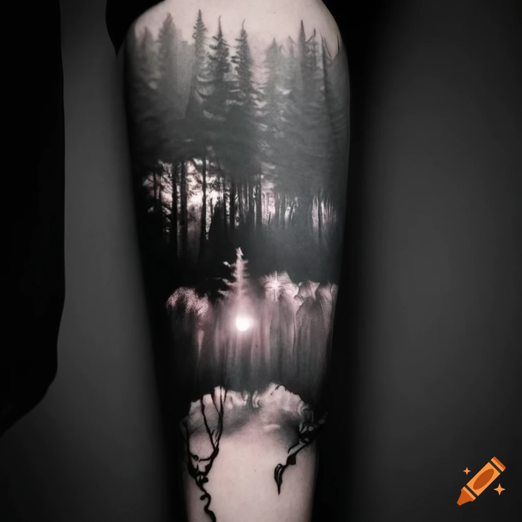 New Unisex NATURE STORY Mesh Tattoo Sleeve, Temporary Tattoo, Forest Tattoo,  Bear Tattoo, Flower Tattoo, Bird Tattoo, Forest Lady - Etsy Israel