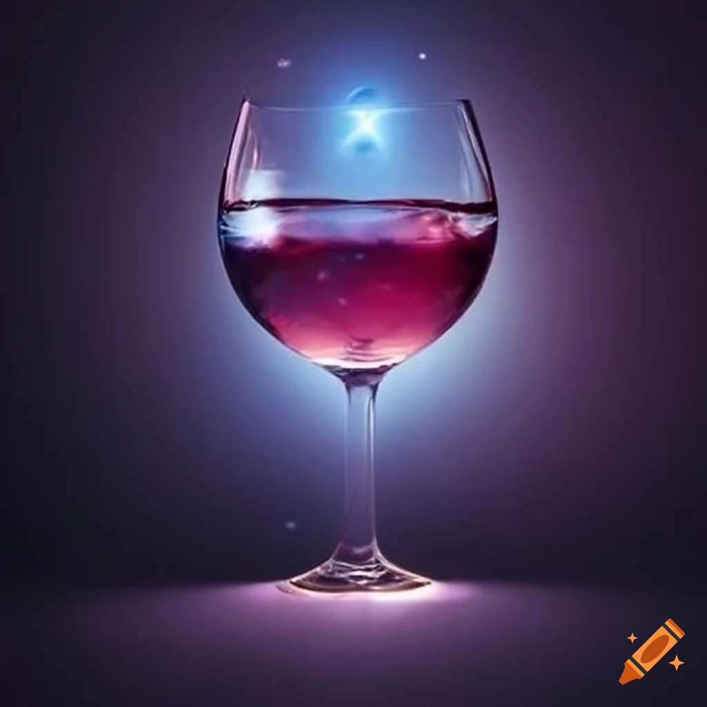 A vibrant, cheerful and summery scene showcasing a diagonal pattern of  photo-realistic wine glasses and bottles, with a slightly wavy distortion  as if viewed through the eyes of a tipsy person on