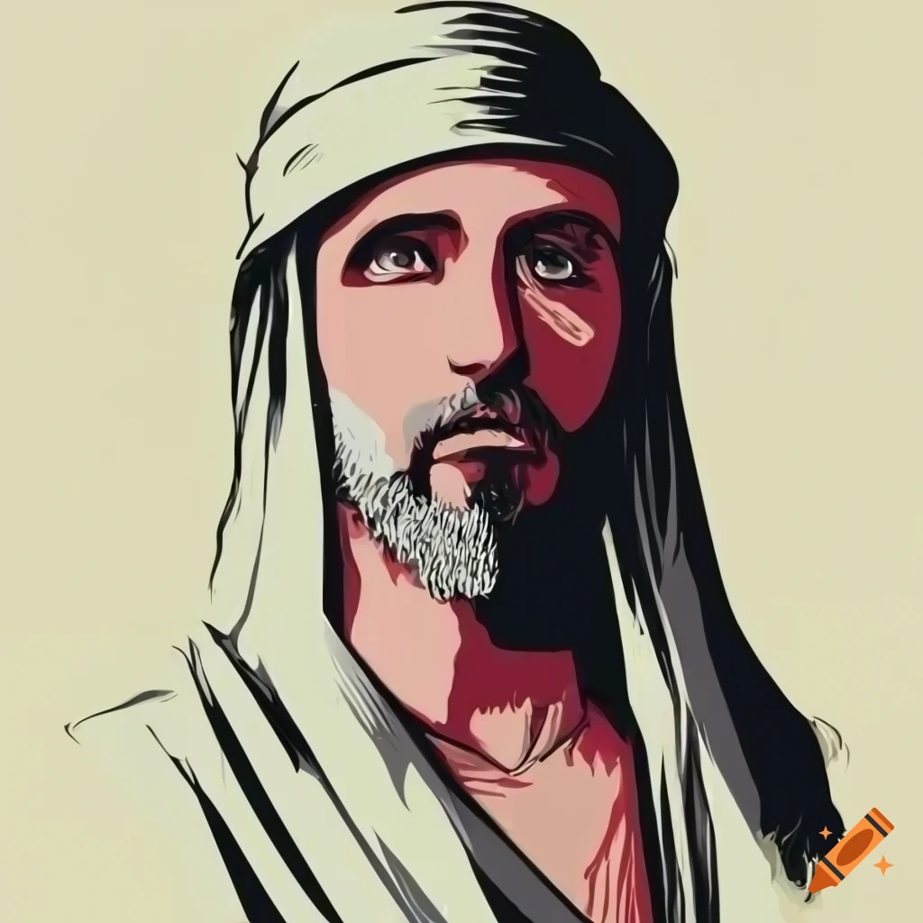 Vector drawing of jesus wearing a bucket hat on Craiyon