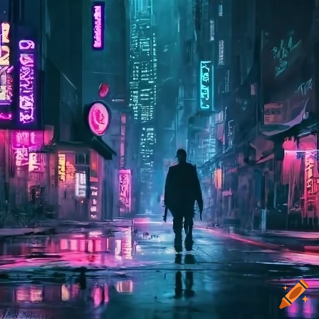 Cyberpunk Street Neon Night Wallpaper 4K