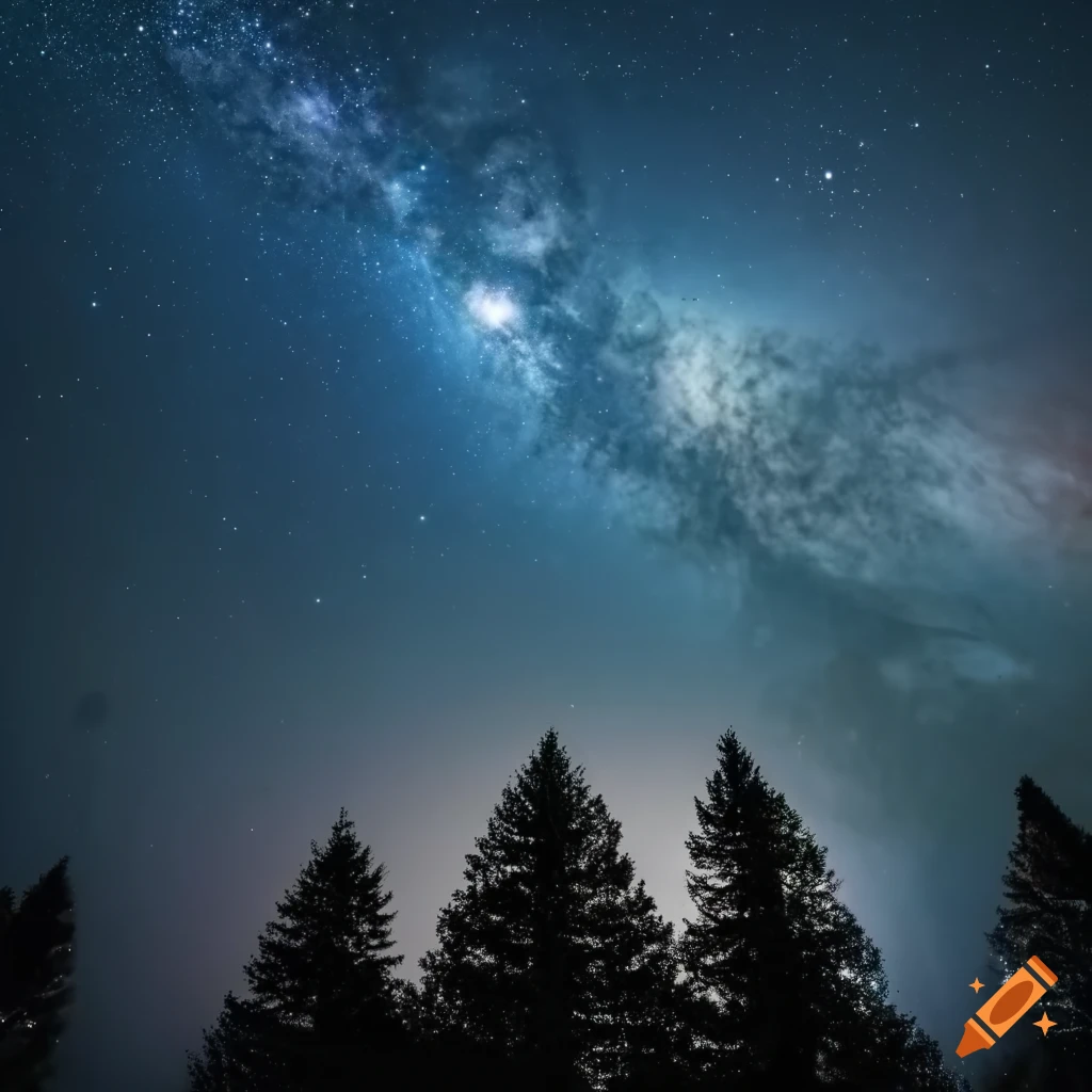 Night Sky With Stars And Trees