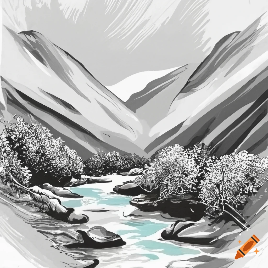 how to draw river with pencil - Google Search | Landscape sketch, Landscape  pencil drawings, Landscape drawings