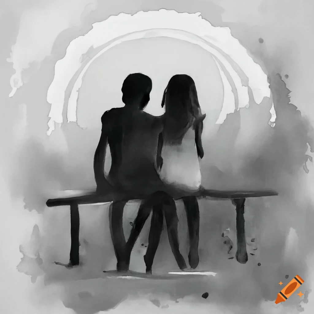Couple, Love, Romantic, Together, Drawing, Sketch, Woman, Man, png | PNGWing