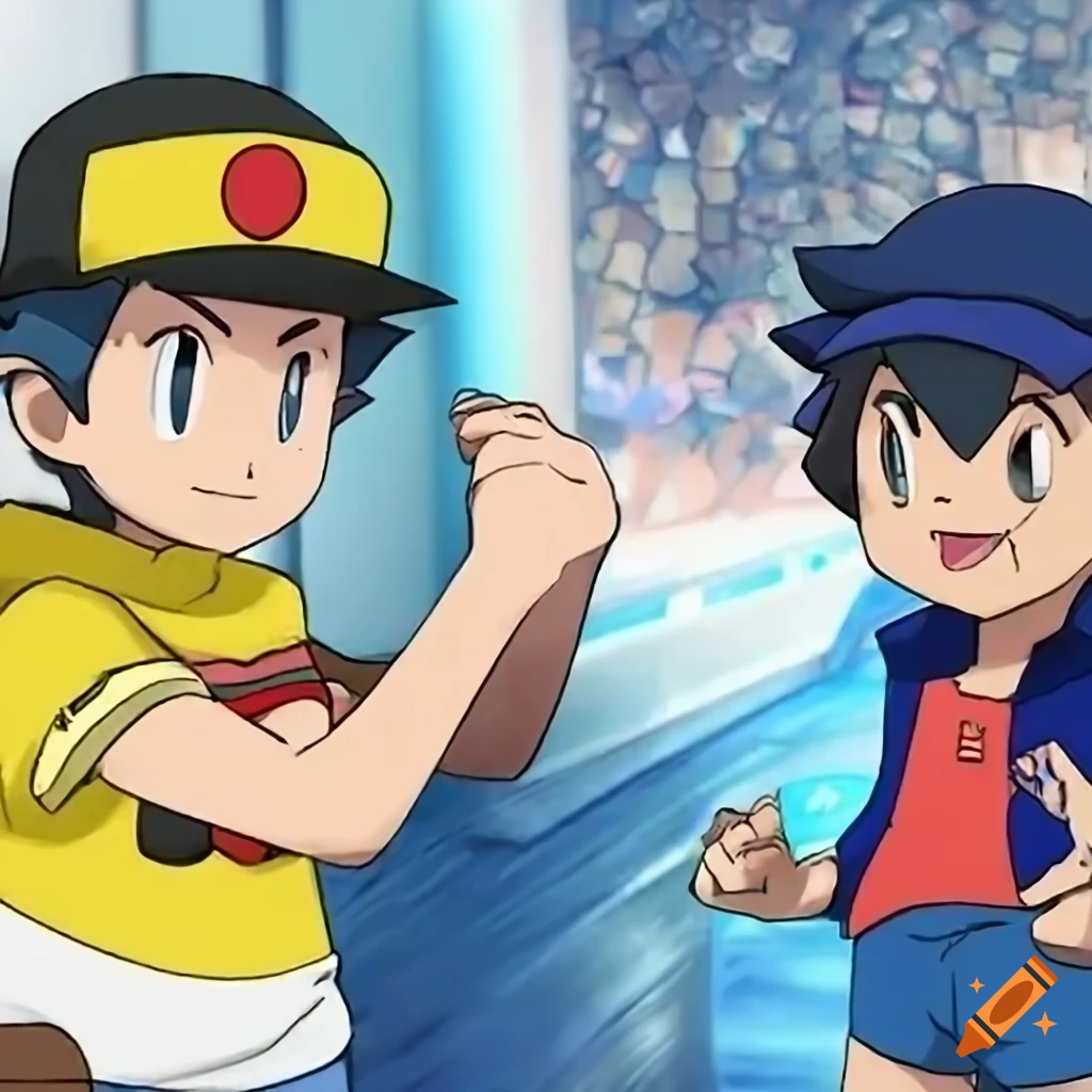 Trainer boy with trikot pokemon sun moon high definition