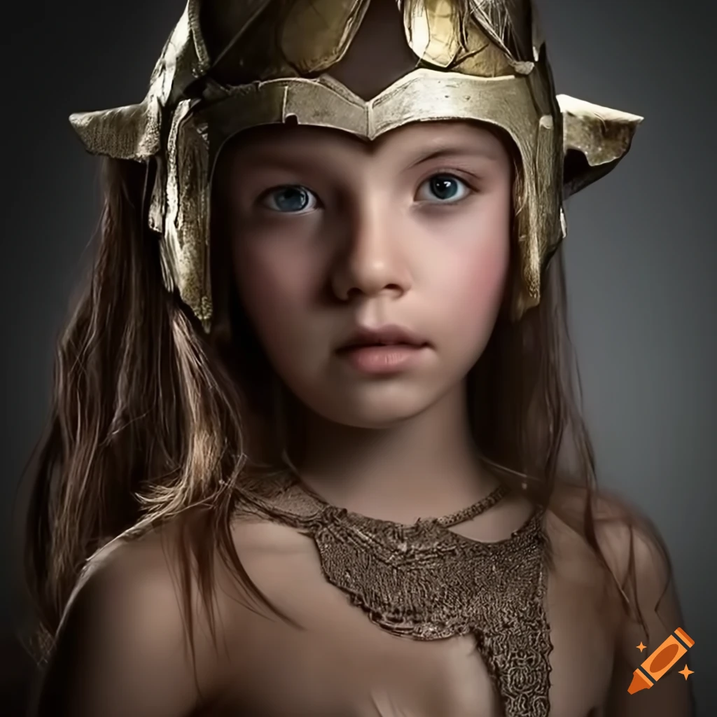 Amazon Warrior Girl Age 12 Gray Background On Craiyon 0342