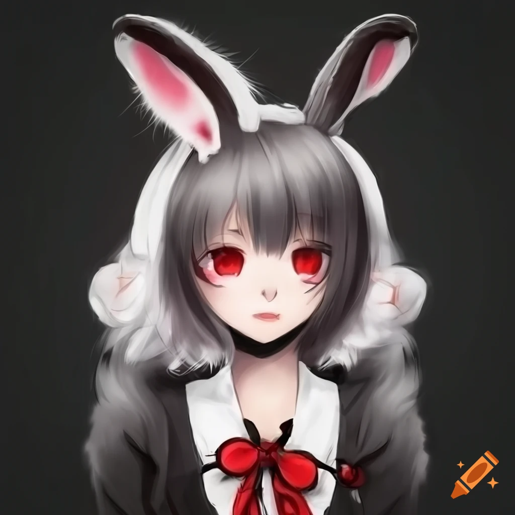 Rabbit Ear Drawing Art Character PNG, Clipart, Anime, Art, Black, Black And  White, Character Free PNG
