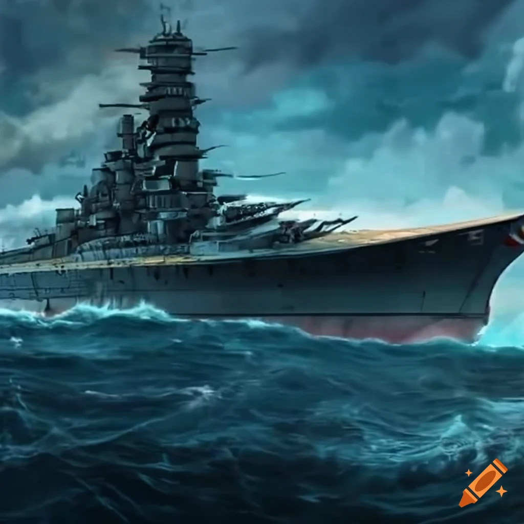 Battleship yamato on operation ten-go realistic on Craiyon