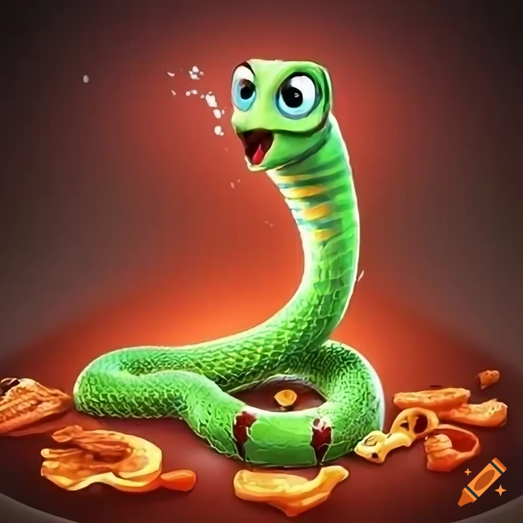 Snake game eating food splash screen for mobile game 1920 x 1080