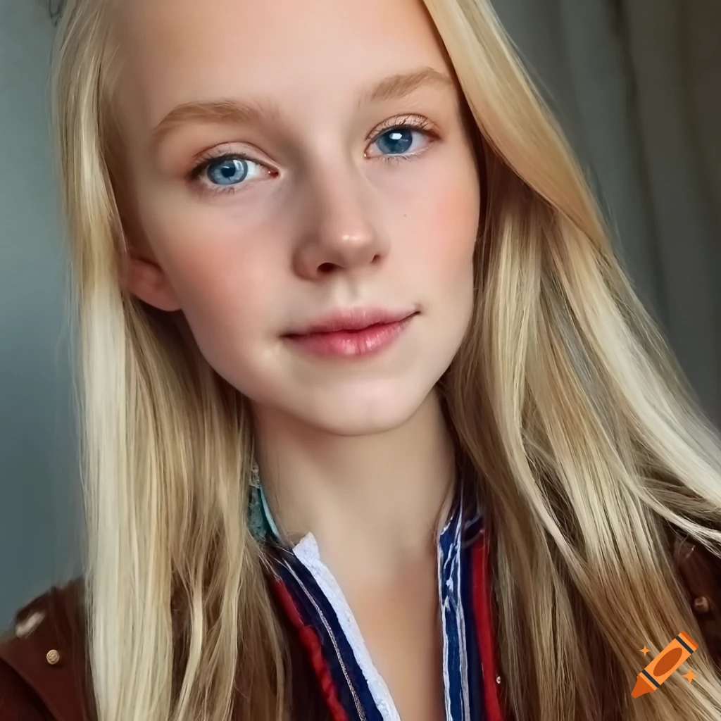 Life Like Portrait Of A Girl Nordic Appearance Realistic Face Realistic Big Light Eyes Pale 6912