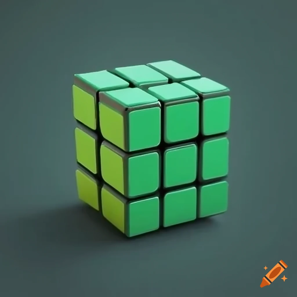 Green rubik cube on Craiyon