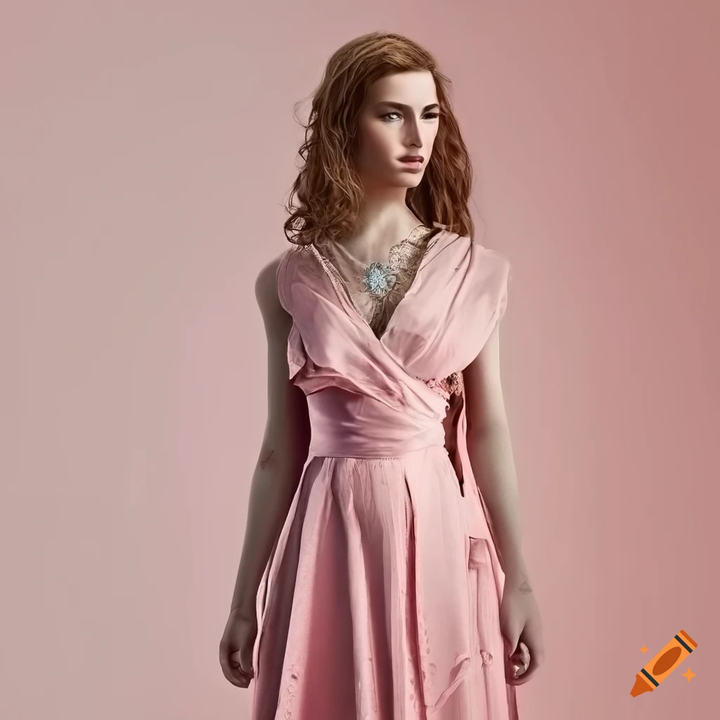 Wrap Dress - Light pink - Ladies