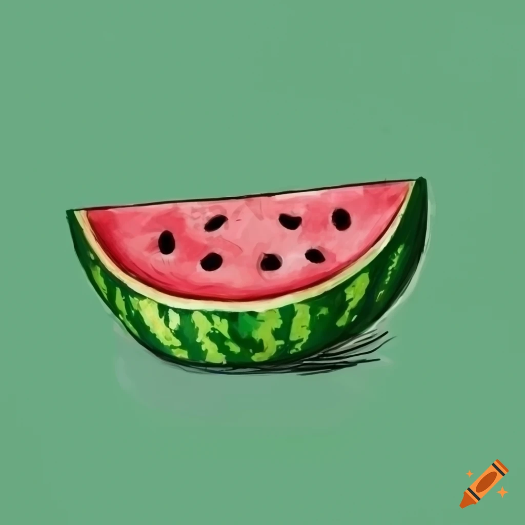 how to draw a watermelon plants step by step very easy - YouTube
