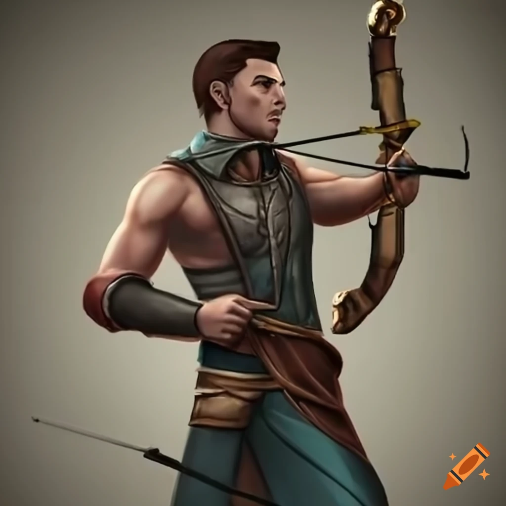 Archer male with good aim