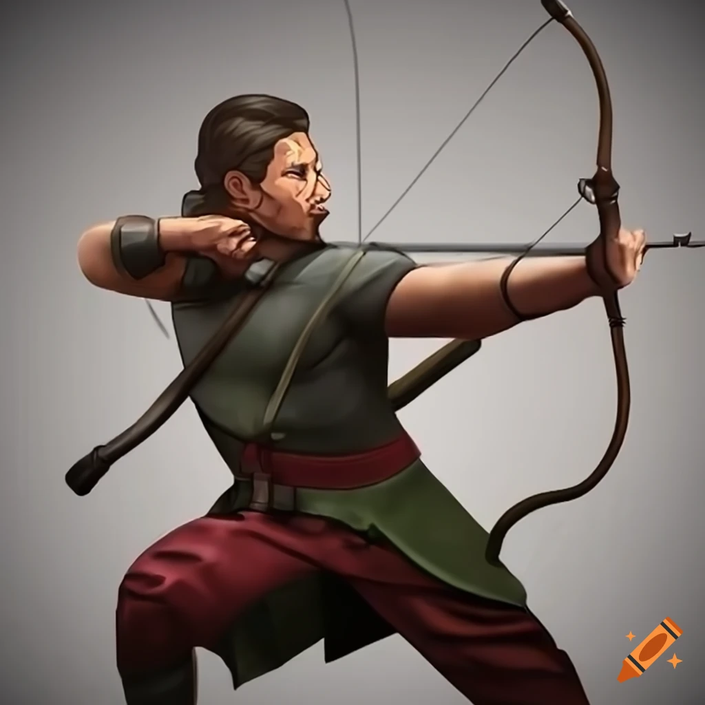 Archer male with good aim