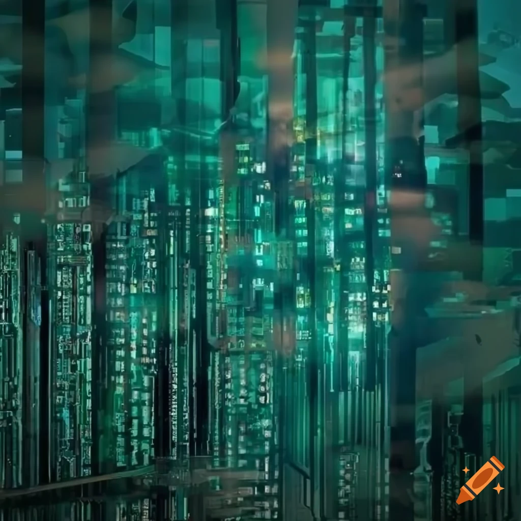 Abstract forest mixed with computer circuit boards