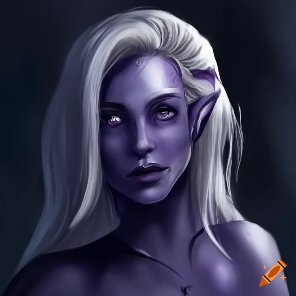 Beautiful Female Drow Half Elf Lunar Sorcerer On Craiyon 