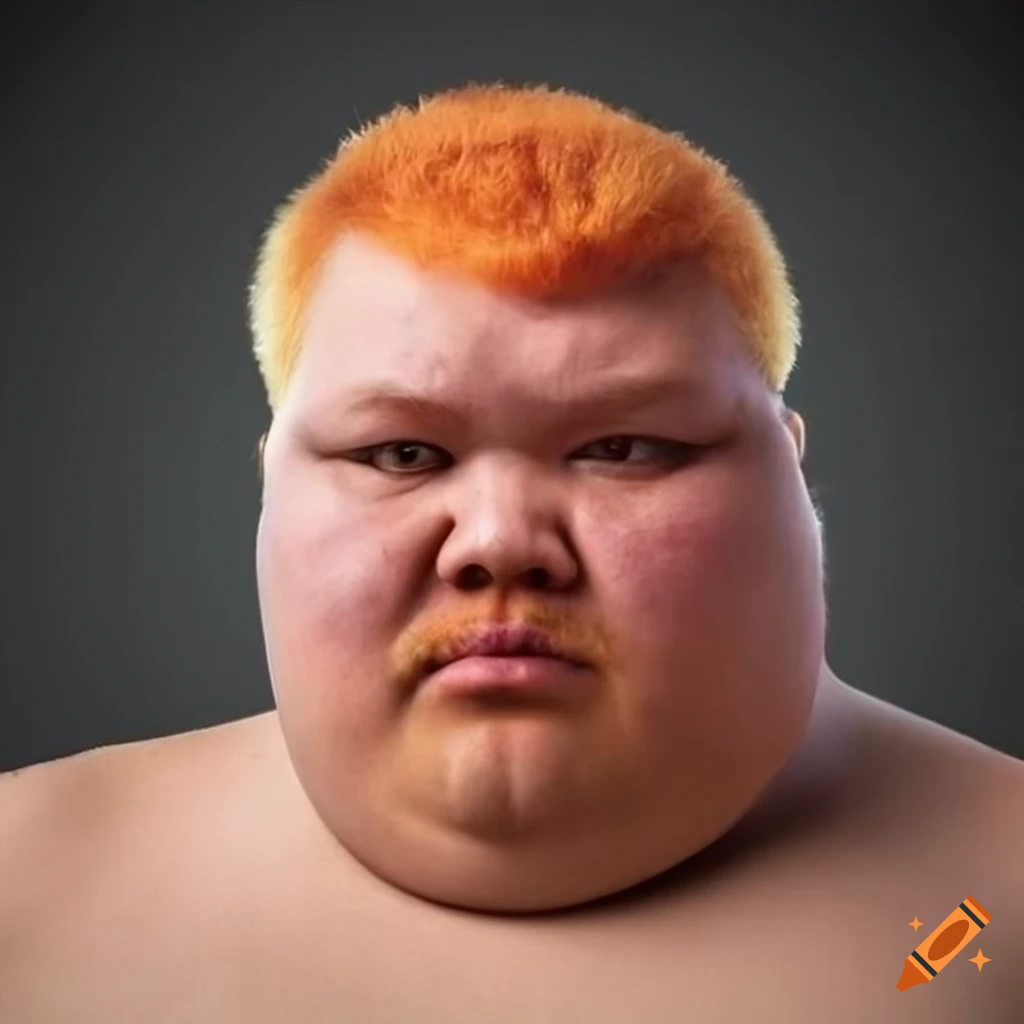 face fat obese man red bearded with orange short hair portrait history photo
