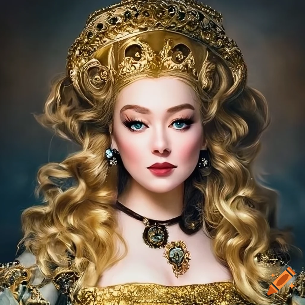 Rococo princess, golden hour, ominous on Craiyon