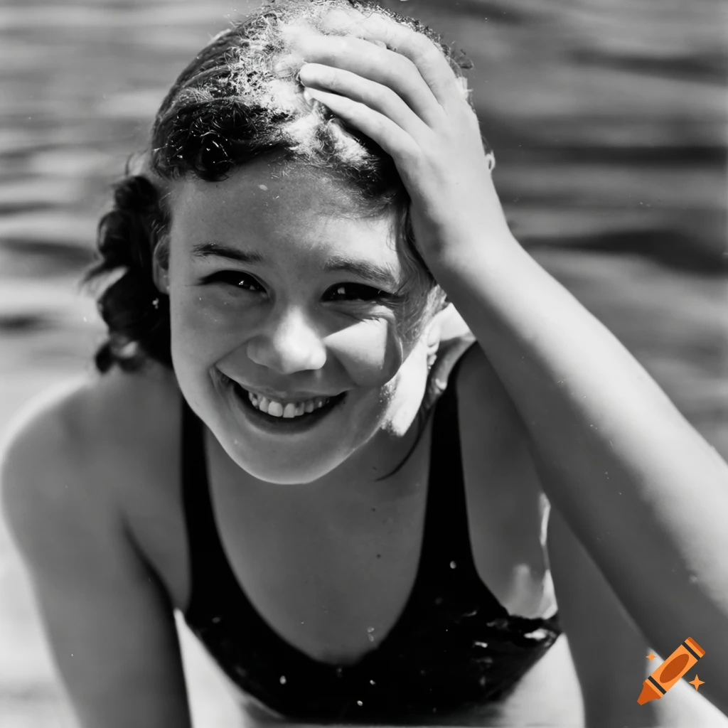 1947 b&w kodachrome of girl swimming