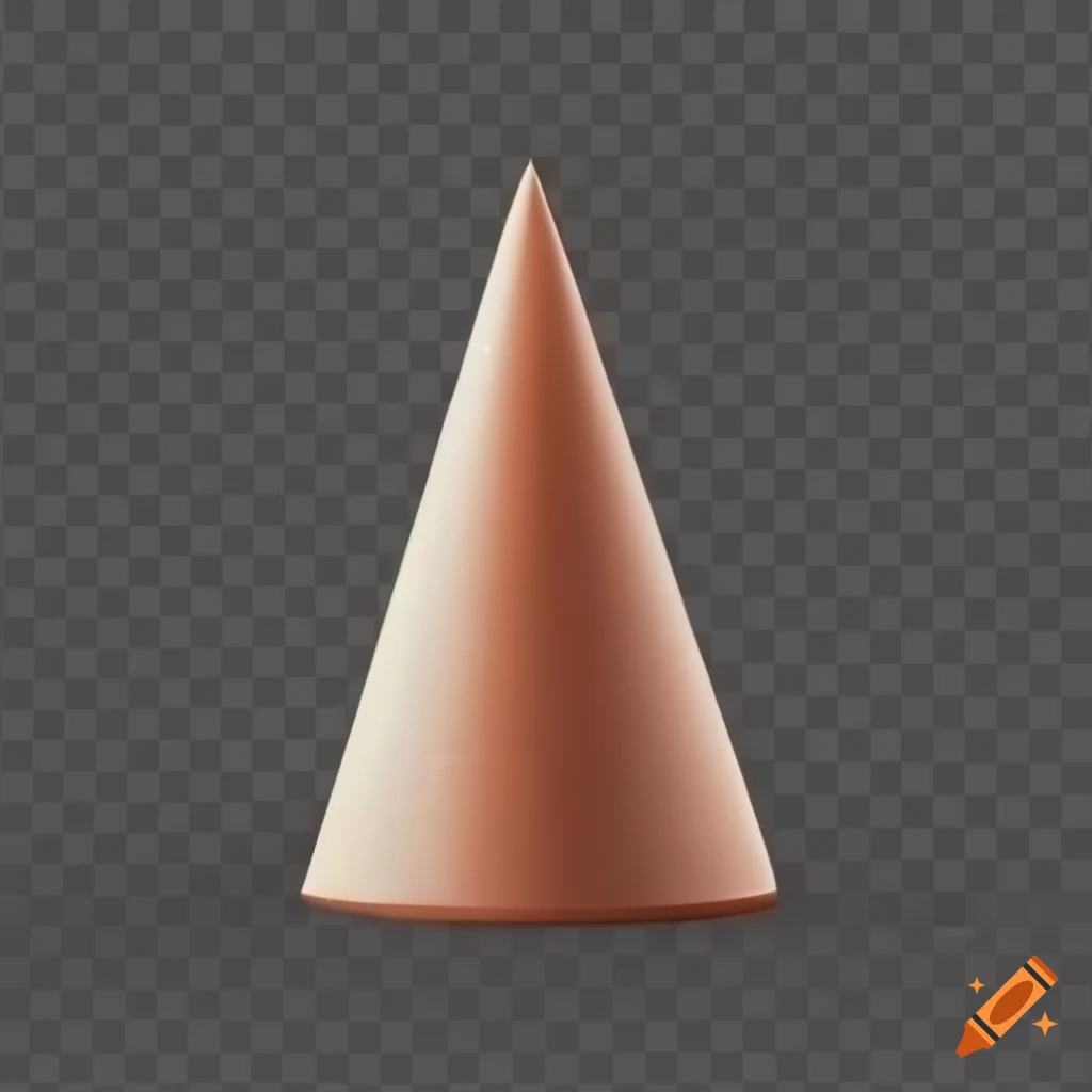 Tridimensional simple cone, transparent background, realistic rendering ...