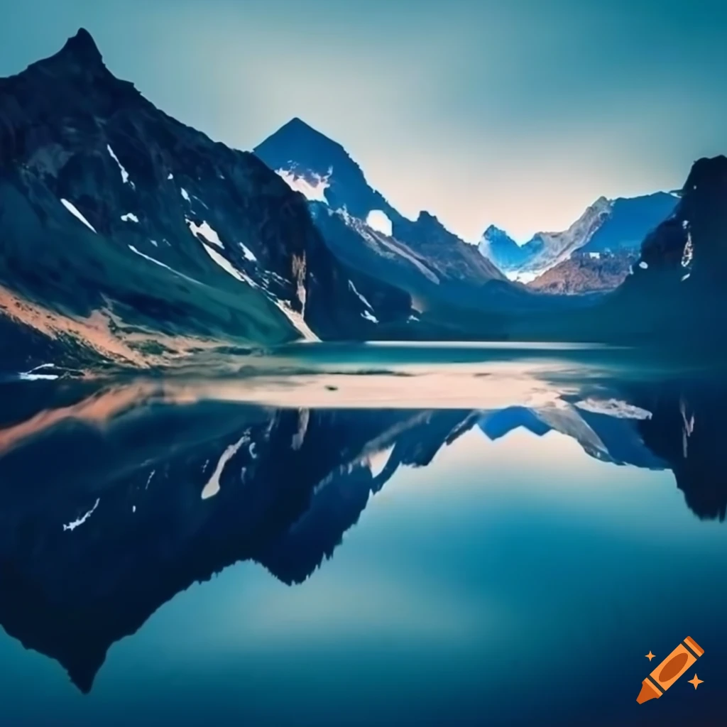Mountains with reflection in lake
