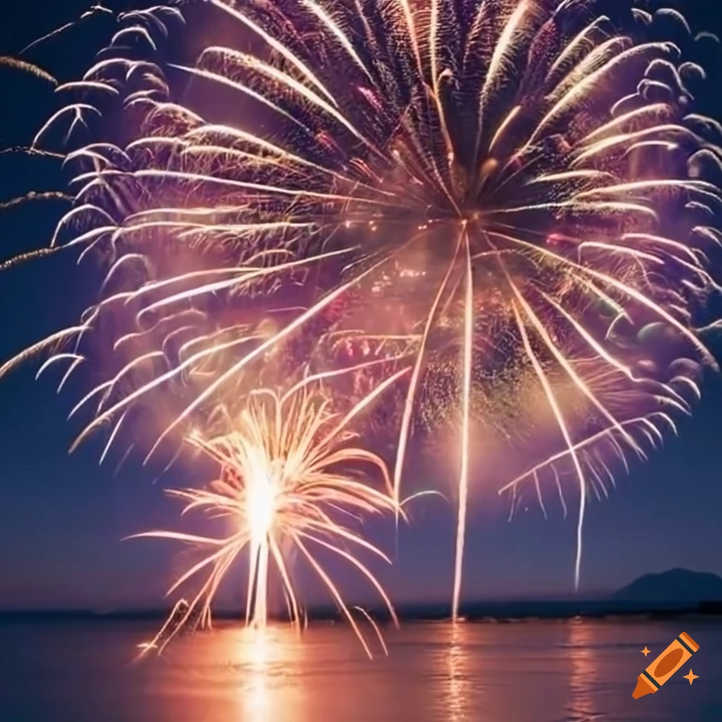 Ocean fireworks and sparklers