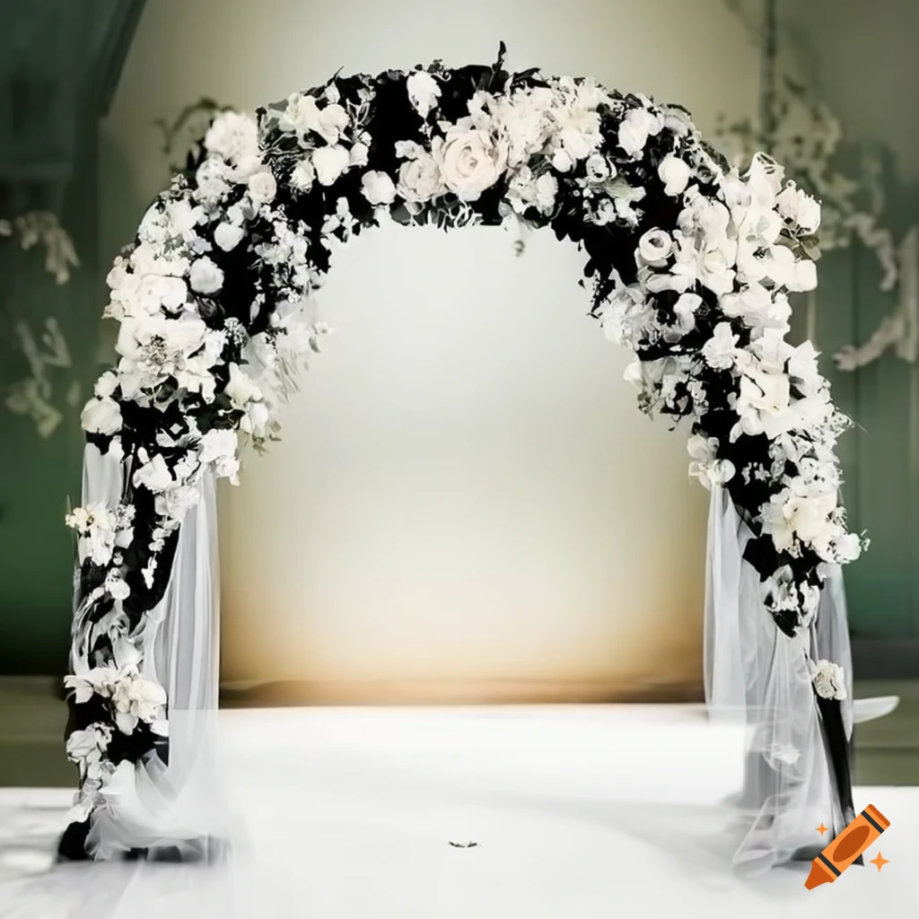 Black And White Wedding Arch