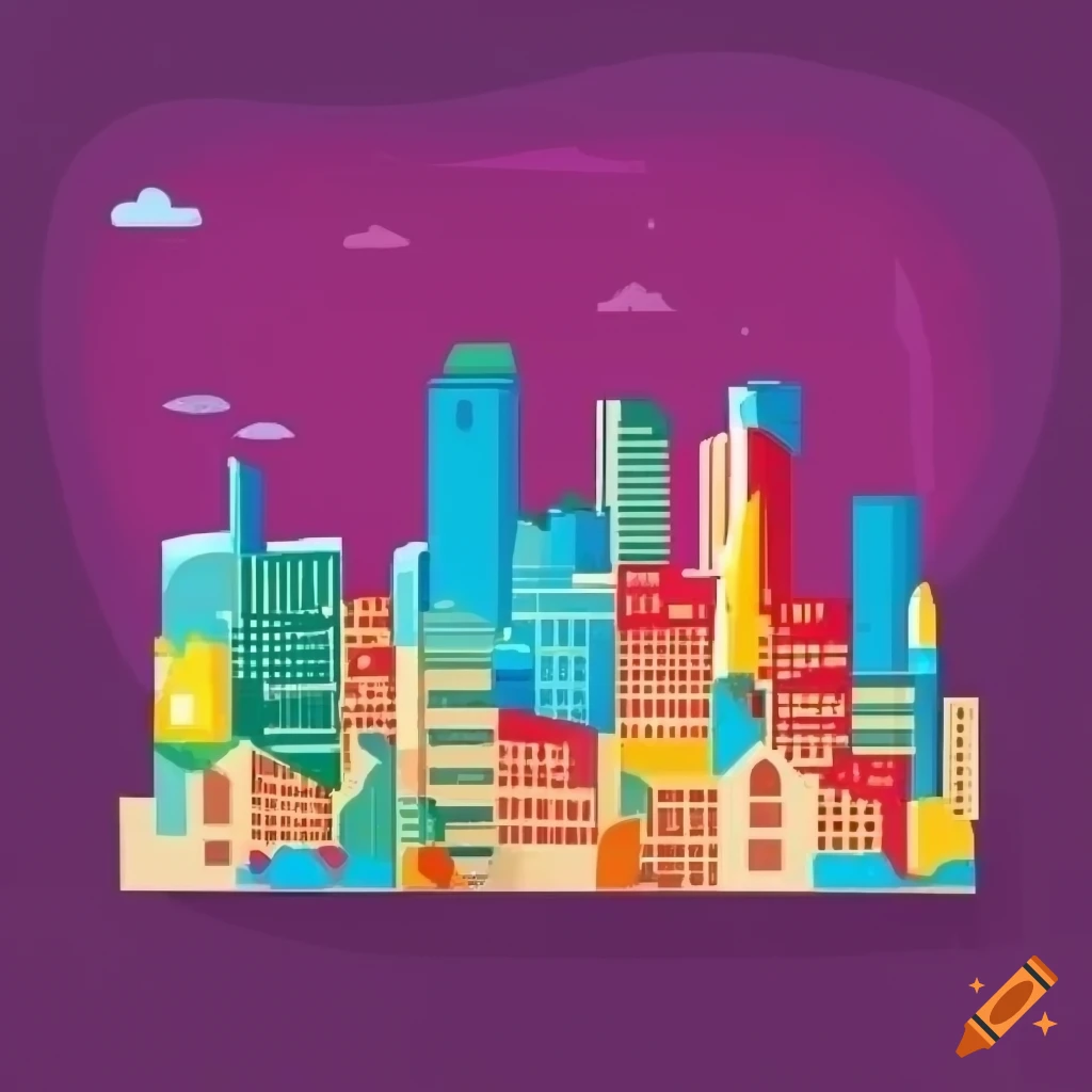 Colorful city map vector flat