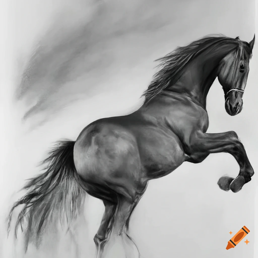 Horse Drawing (playful Arabian), Realistic Drawing/illustration by Art from  the heart - Foundmyself