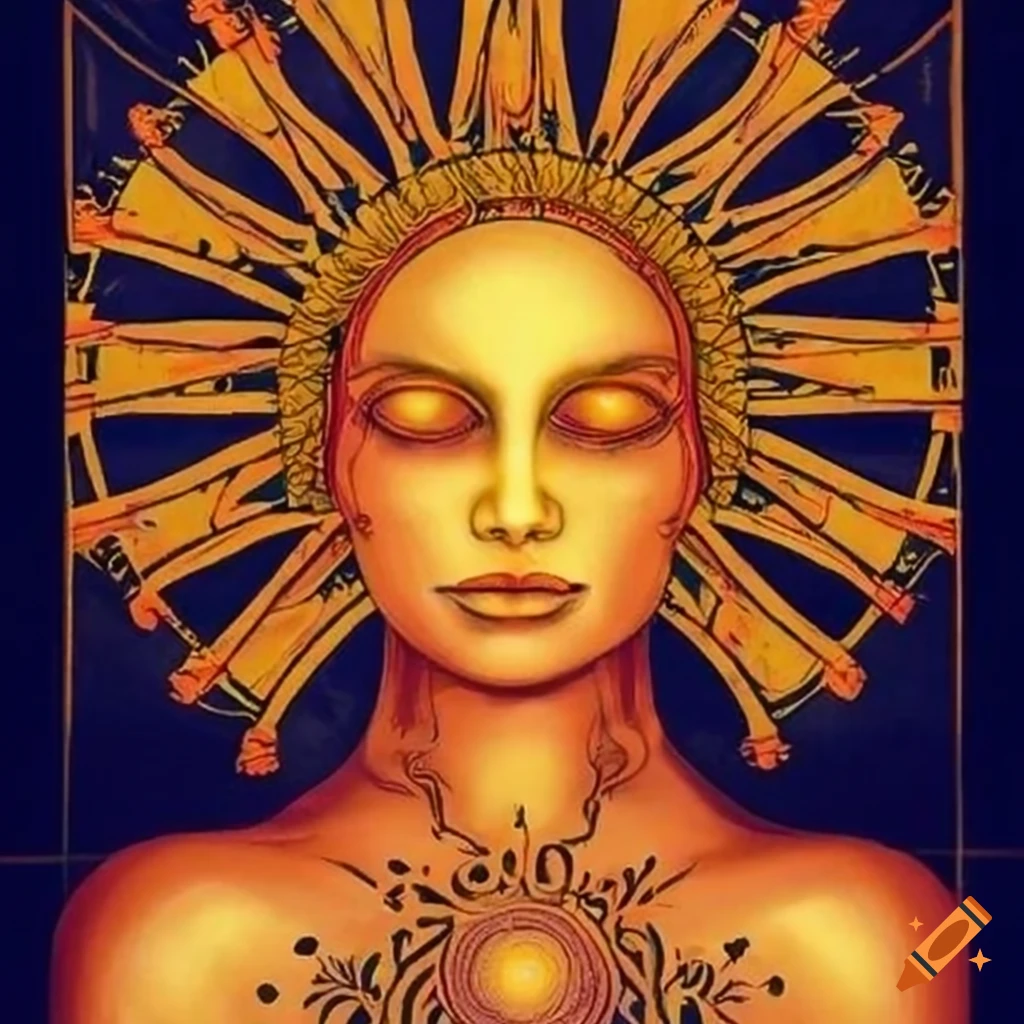 Sun tarot tapestry on Craiyon