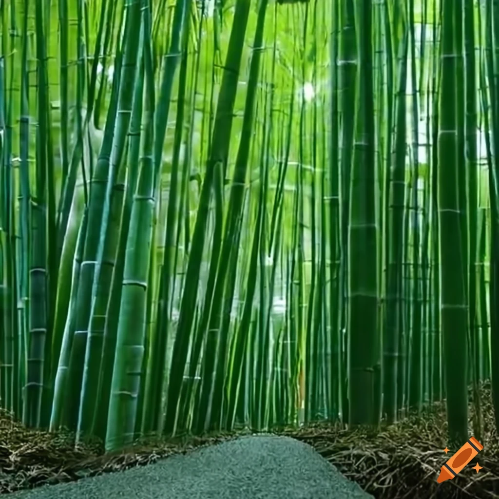 A green bamboo wallpaper on Craiyon