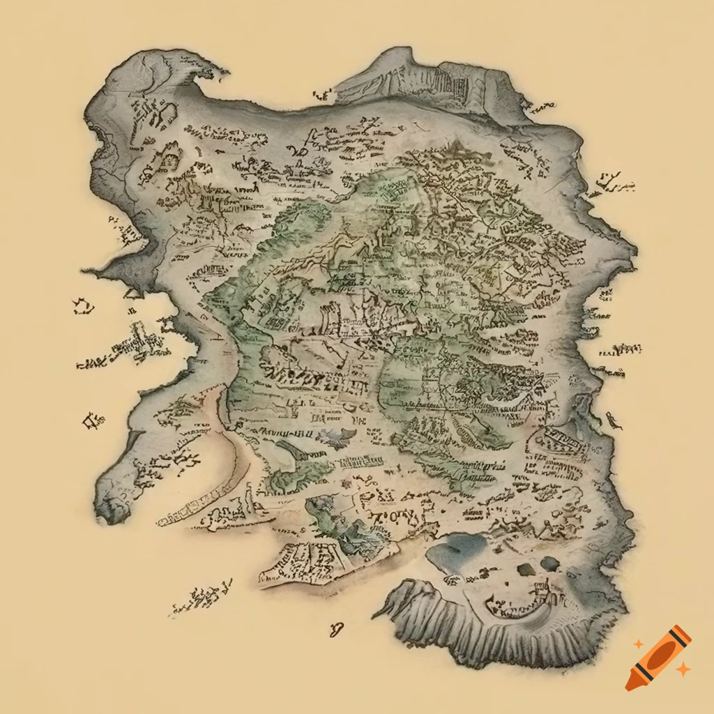Map of tolkien's middle earth by mike schley on Craiyon