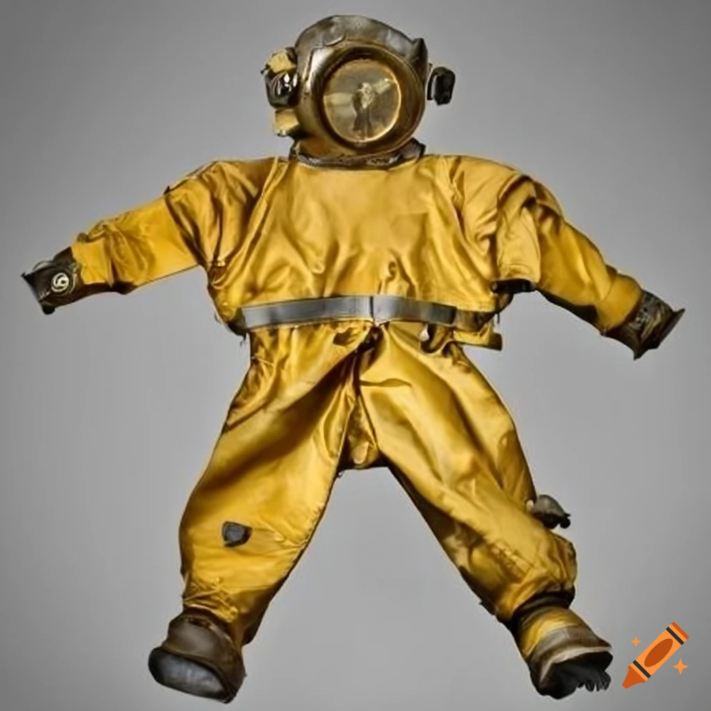 Old yellow diving suit