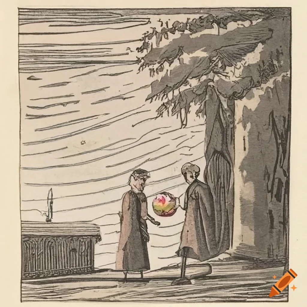 In the scene, you see two people standing in the middle of a rainy ...