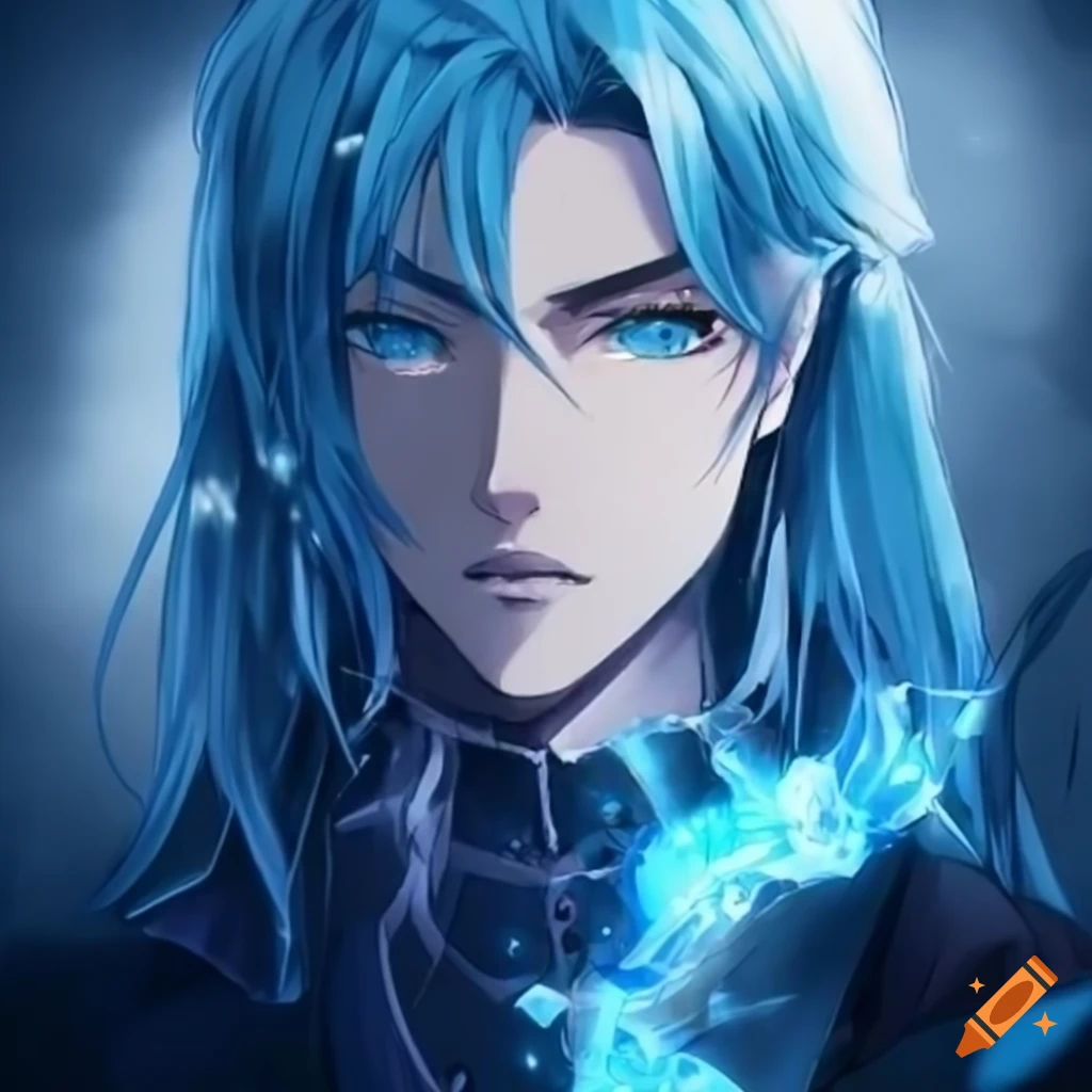 Premium AI Image  An anime boy with silver hair and mysterious glowing eyes