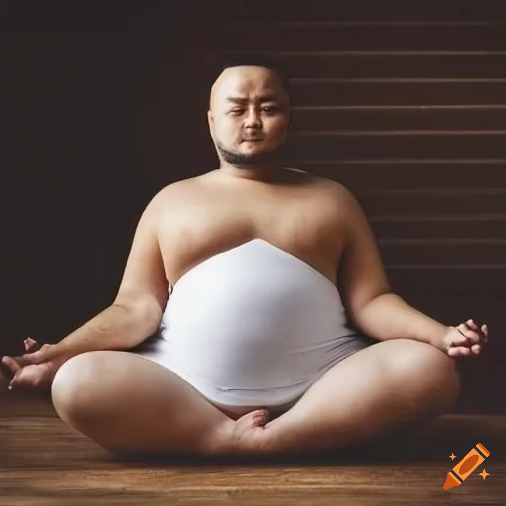 Stock Photo : Happy fat man sitting cross-legged | Sitting cross legged,  Body reference poses, Fat man