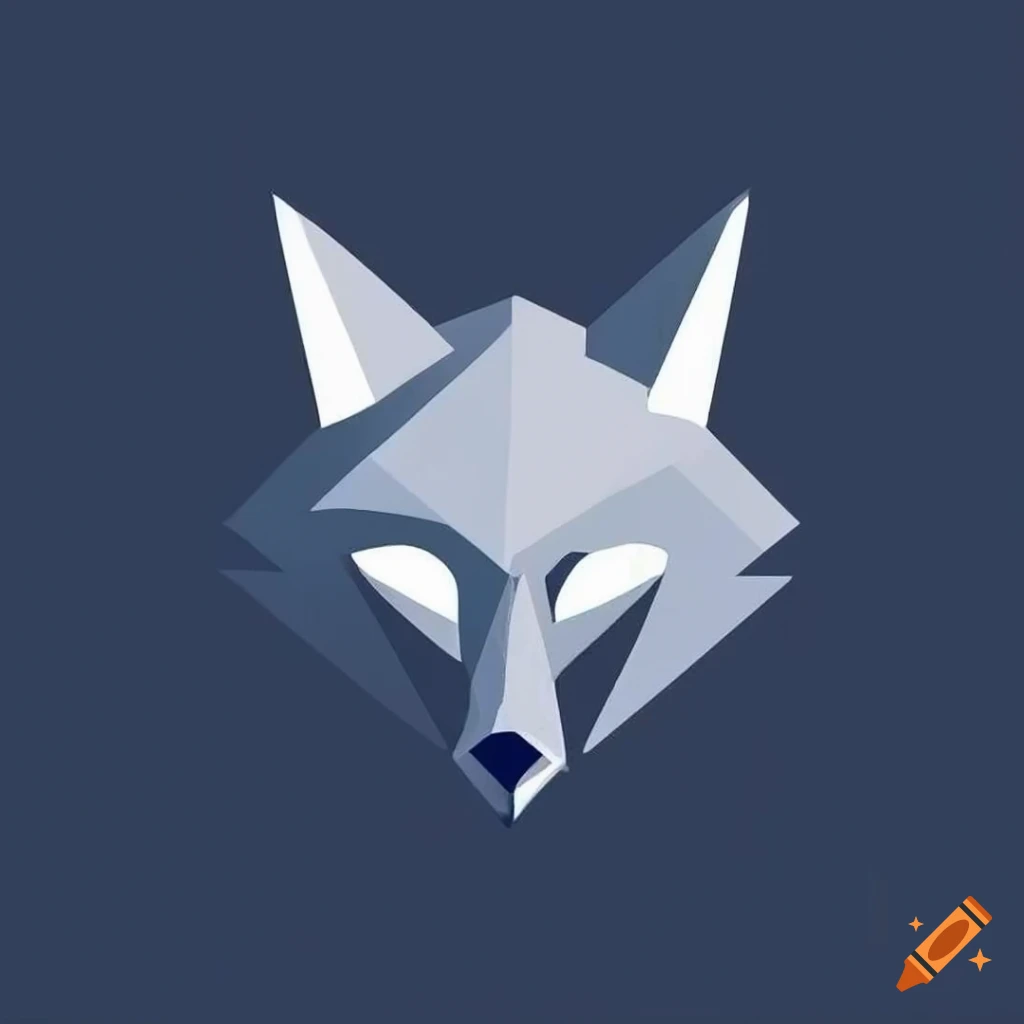 Minimalistic but detailed mysterious symbol of a fox head