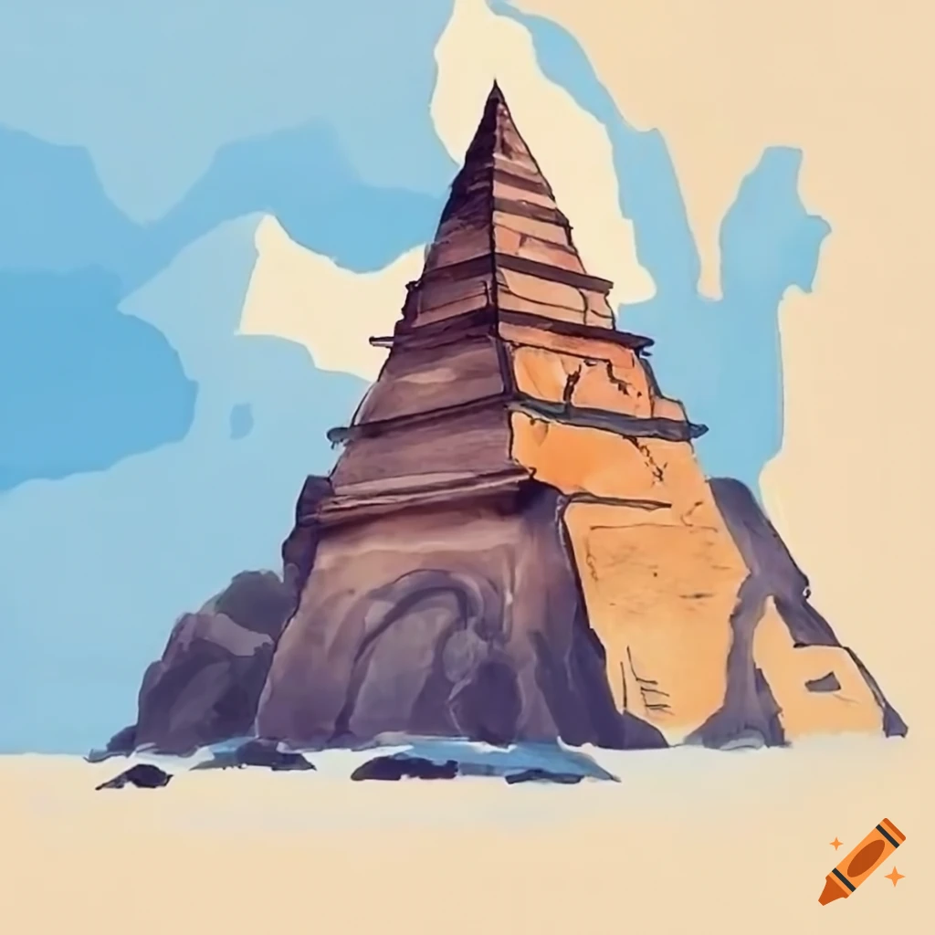Pyramide temple antarctique on Craiyon