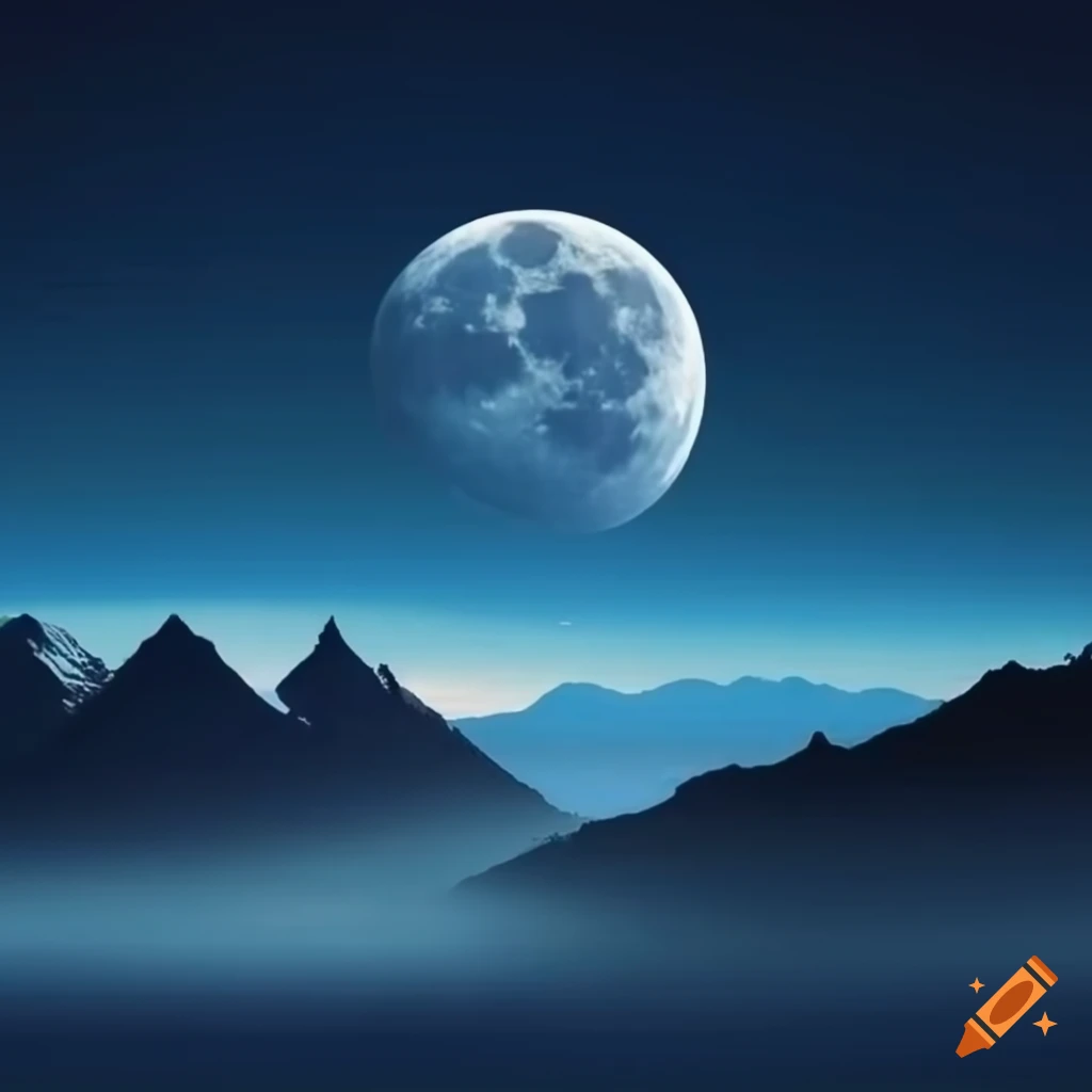 moon mountain wallpaper hd