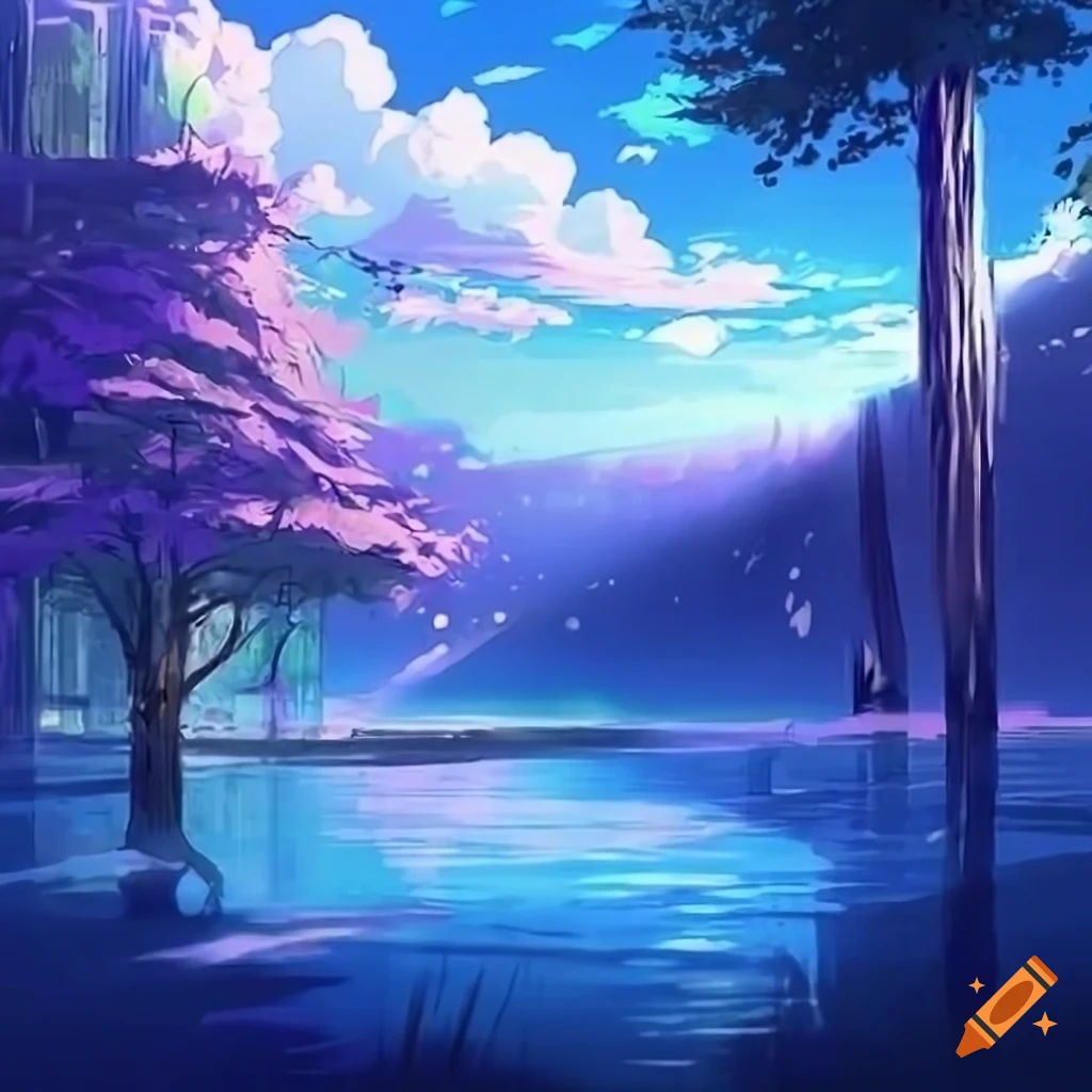 Beautiful Scenery Anime Background · Creative Fabrica