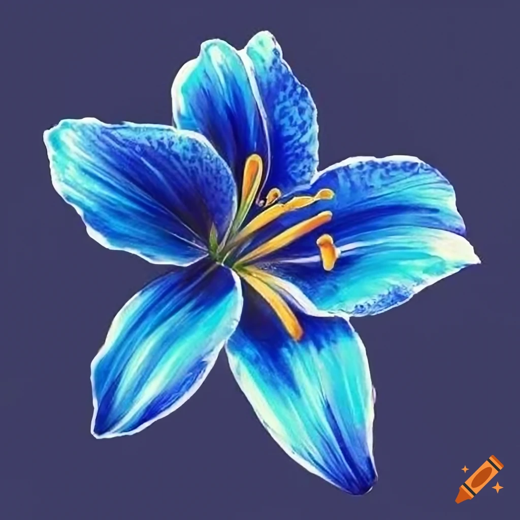 Lily flower blue on Craiyon