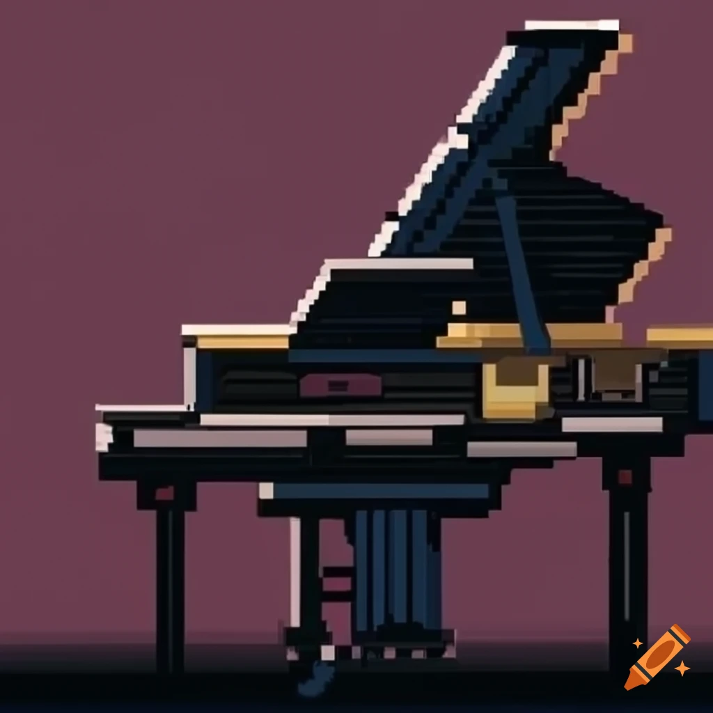 Mini piano no estilo pixel art