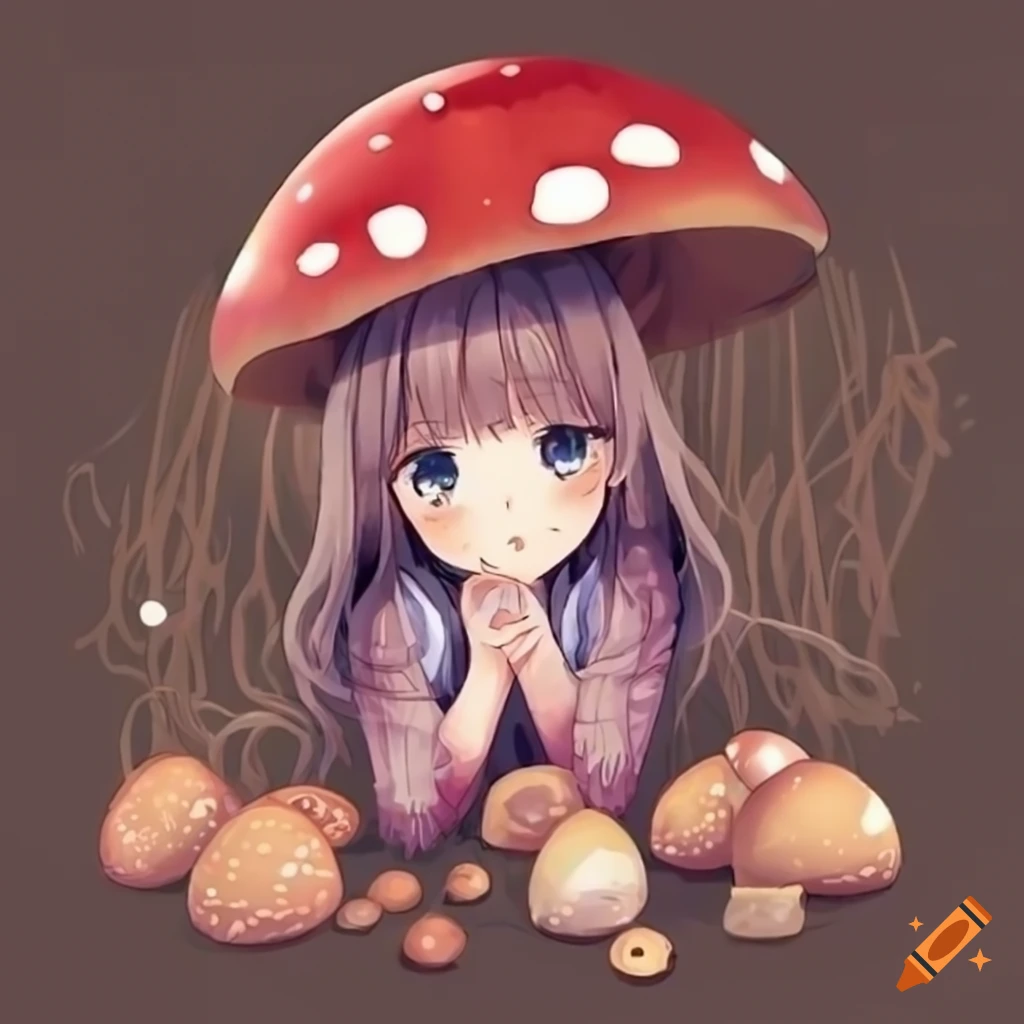 Mushroom girl, Anime, Highly detailed,...