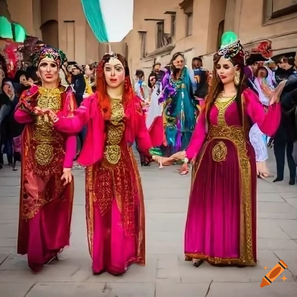 Persian female. Historical city or theatre costumes.