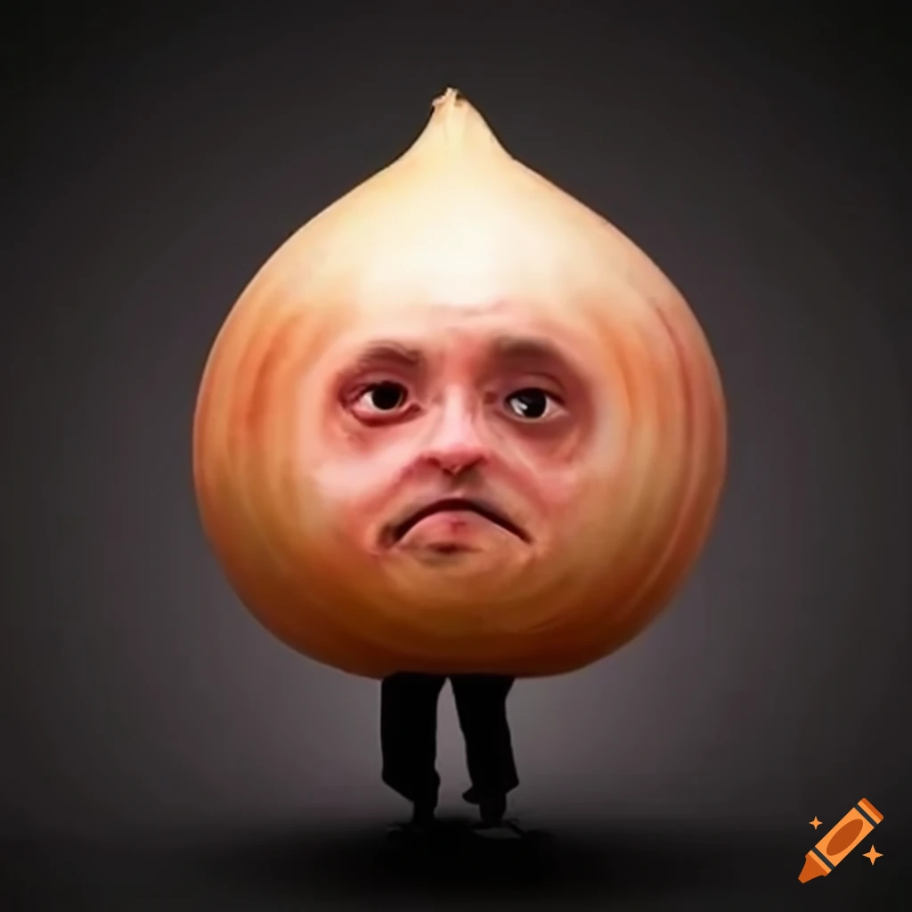A robber hiding inside a giant onion