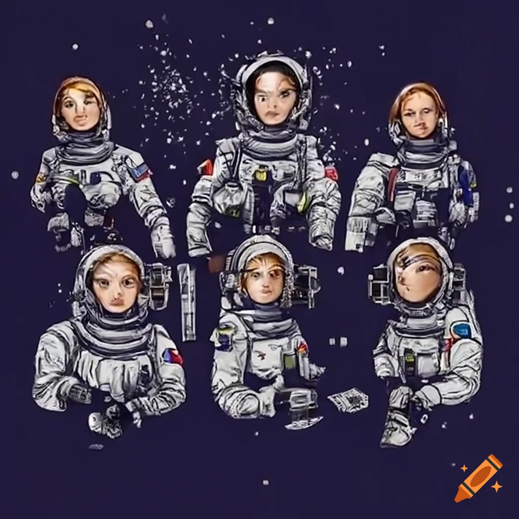 drawings of women astronauts