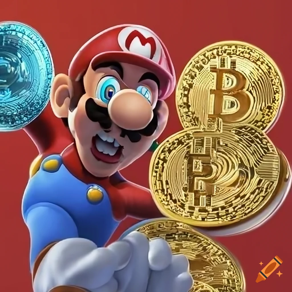 Mario finding a bitcoin on Craiyon