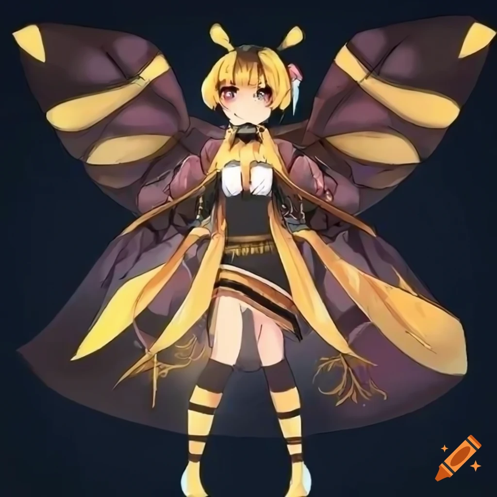 Anime girl in bee costume on Craiyon-nttc.com.vn
