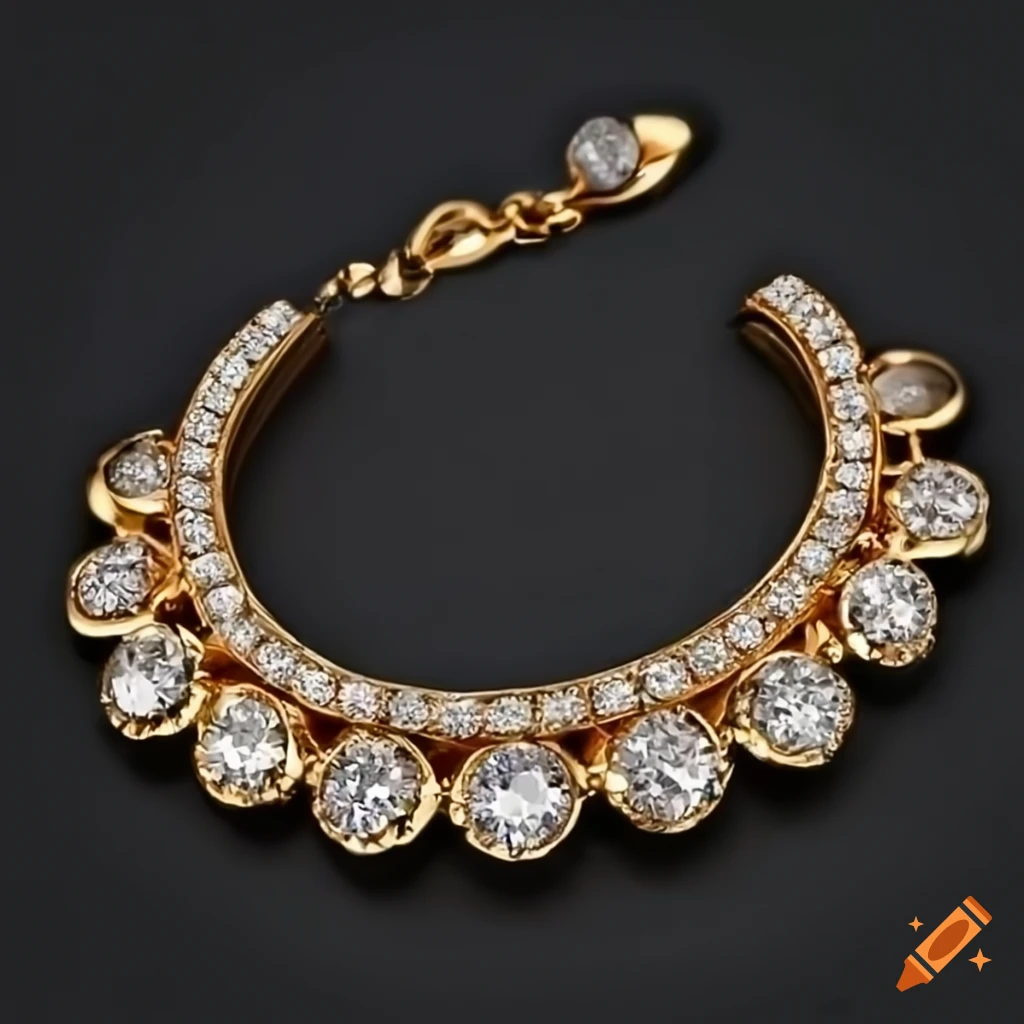 Elegant gold bracelet adorned with sparkling diamonds