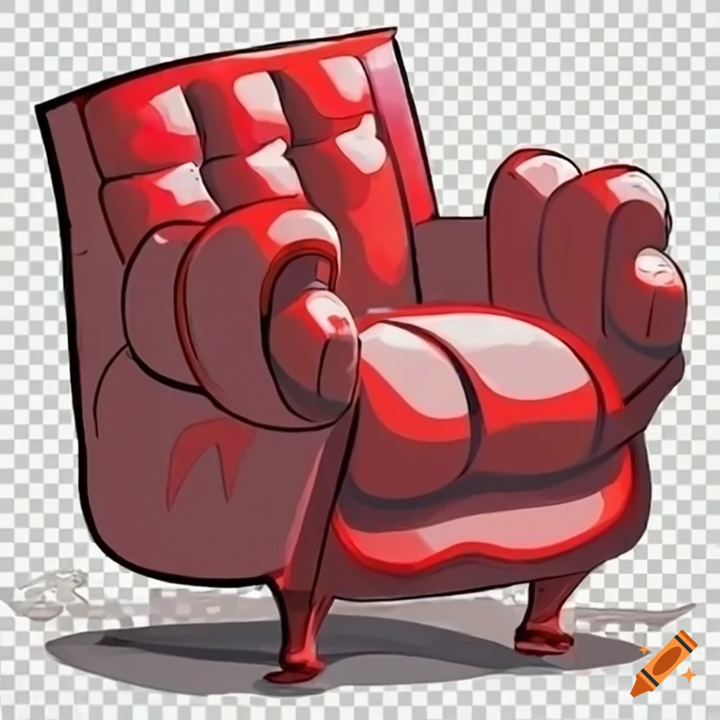 Red comfy couch cartoon